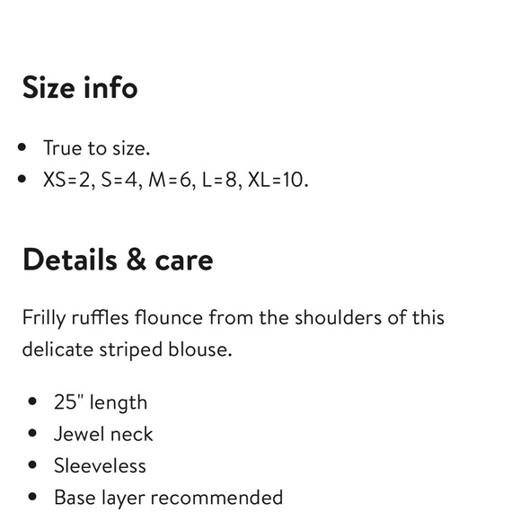 FRAME
Striped Sleeveless Flounce Top Navy Size Large Viscose stretchy Blouse - Picture 11 of 11